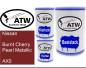 Preview: Nissan, Burnt Cherry Pearl Metallic, AX0: 500ml Lackdose + 500ml Klarlack + 250ml Härter - Set, von ATW Autoteile West.